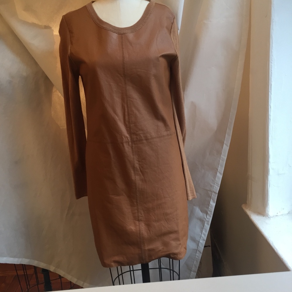 Neiman Marcus Leather and cashmere dress.